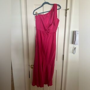 PRETTYGARDEN One Shoulder Knot Wedding Guest Maxi Dress Long Party Dresses
